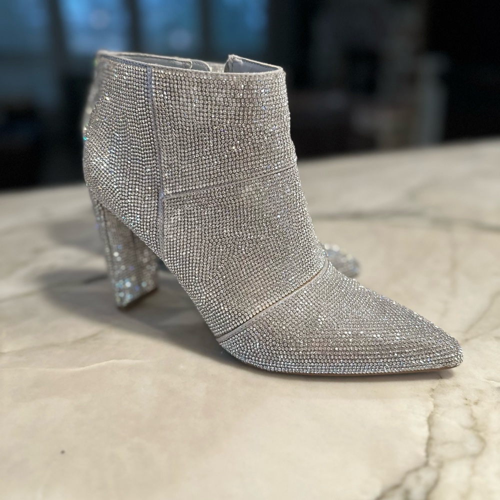 Shimmering Steve Madden crystal covered Booties